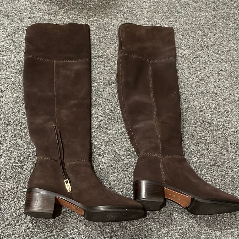 Coach Brown Over the Knee Boots with Classic Elegance